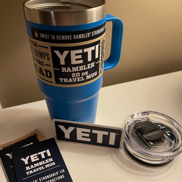 20 Oz Tumbler Yeti Tahoe Blue Mug New YETI Rambler 20 Travel Mug